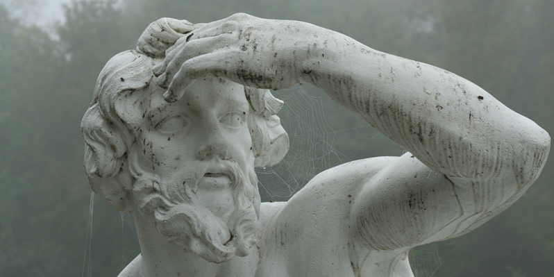 Figur des Flussgottes Donau, von Peter Anton von Verschaffelt, Schlossgarten Schwetzingen