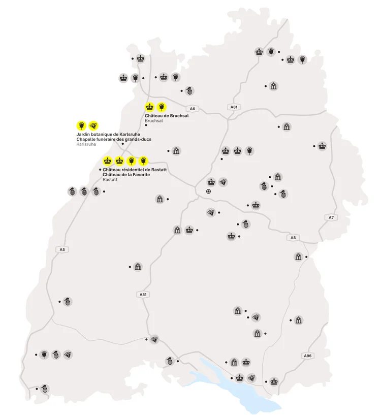 Visuel des Staatliche Schlösser und Gärten Baden-Württemberg, Illustration JUNG:Kommunikation Karlsruhe et sa Région