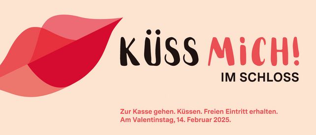 Motiv zur Aktion „Küss mich im Schloss“ der Staatlichen Schlösser und Gärten Baden-Württemberg