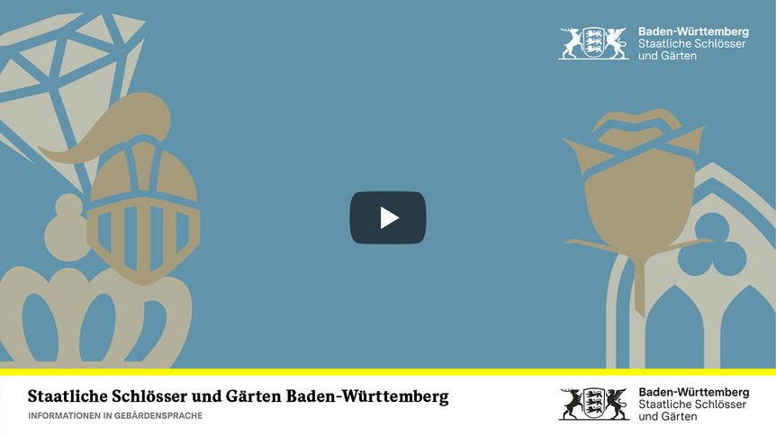 Startbildschirm des Filmes "Die Staatlichen Schlösser und Gärten Baden-Württemberg: Informationen in Gebärdensprache"