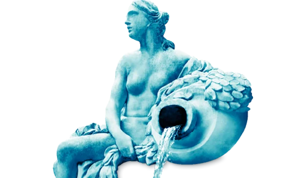 Illustration in Anlehnung an einen Brunnen in Schloss und Schlossgarten Schwetzingen