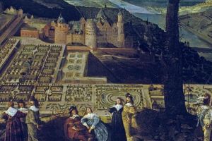 Gemälde des Hortus Palatinus von Schloss Heidelberg, unbekannter Meister um 1600