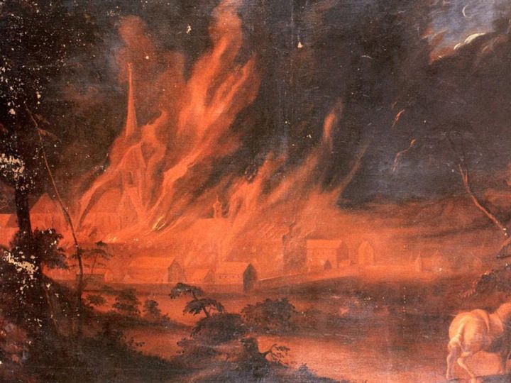 Schloss Salem, Gemälde vom Klosterbrand Brugger