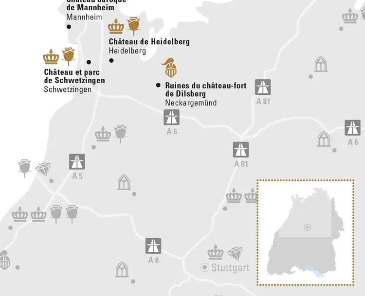 Visuel des Staatliche Schlösser und Gärten Baden-Württemberg, Illustration JUNG:Kommunikation Mannheim et sa région