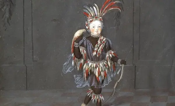 Foto: Staatliche Schlösser und Gärten Baden-Württemberg, Steffen Hauswirth Kostümbild, ursprünglich im Spiegelkabinett von Schloss Favorite Rastatt