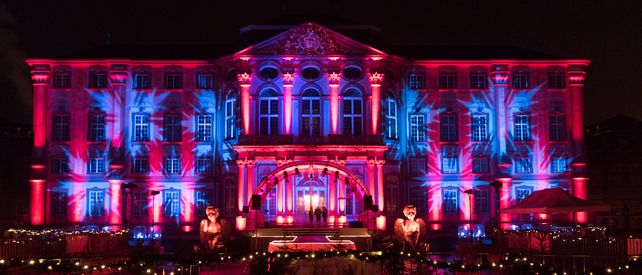 Schloss Bruchsal, Event, Schlossbeleuchtung während des Weihnachtmarkts