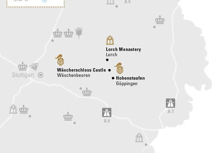 Illustration: Staatliche Schlösser und Gärten Baden-Württemberg, JUNG Kommunikation GmbH Eastern jura mountains & Göppingen